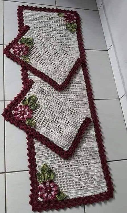 tapete de crochê para cozinha fácil