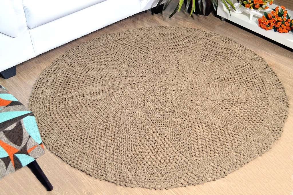 tapete redondo croche ou quadrado para sala