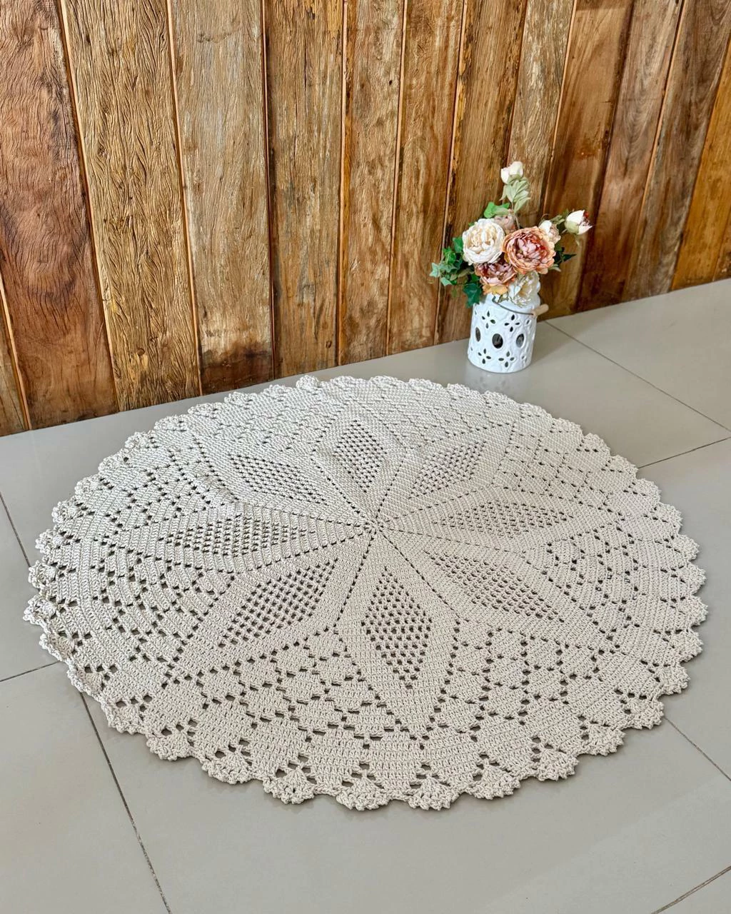 tapete redondo croche ou quadrado para sala