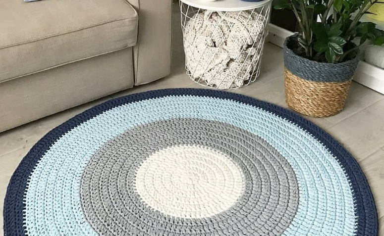 tapete redondo croche ou quadrado para sala