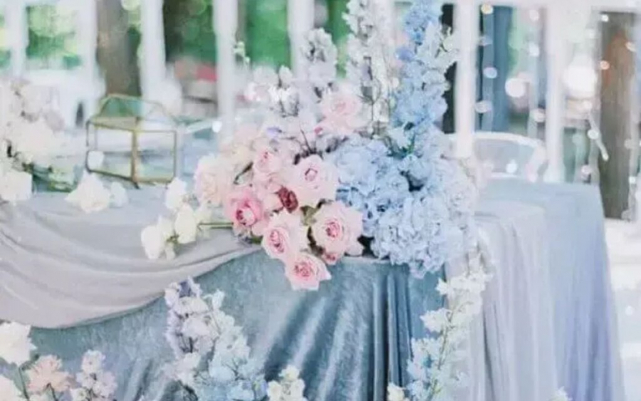 custo médio decoração festa azul e branco