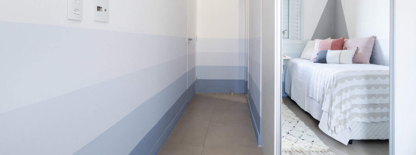 ideias de decoração azul e branco para sala