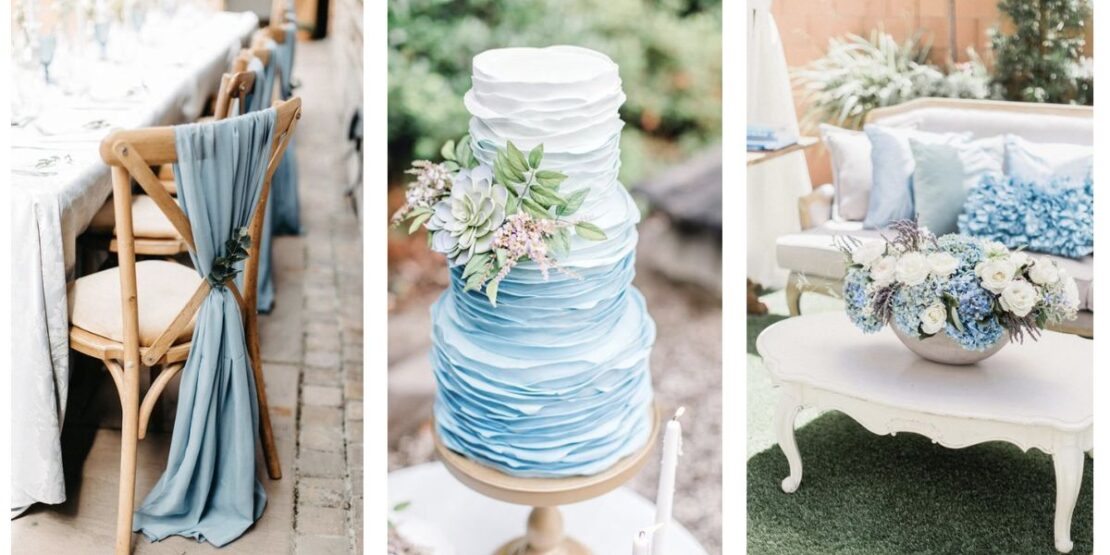 custo médio decoração festa azul e branco