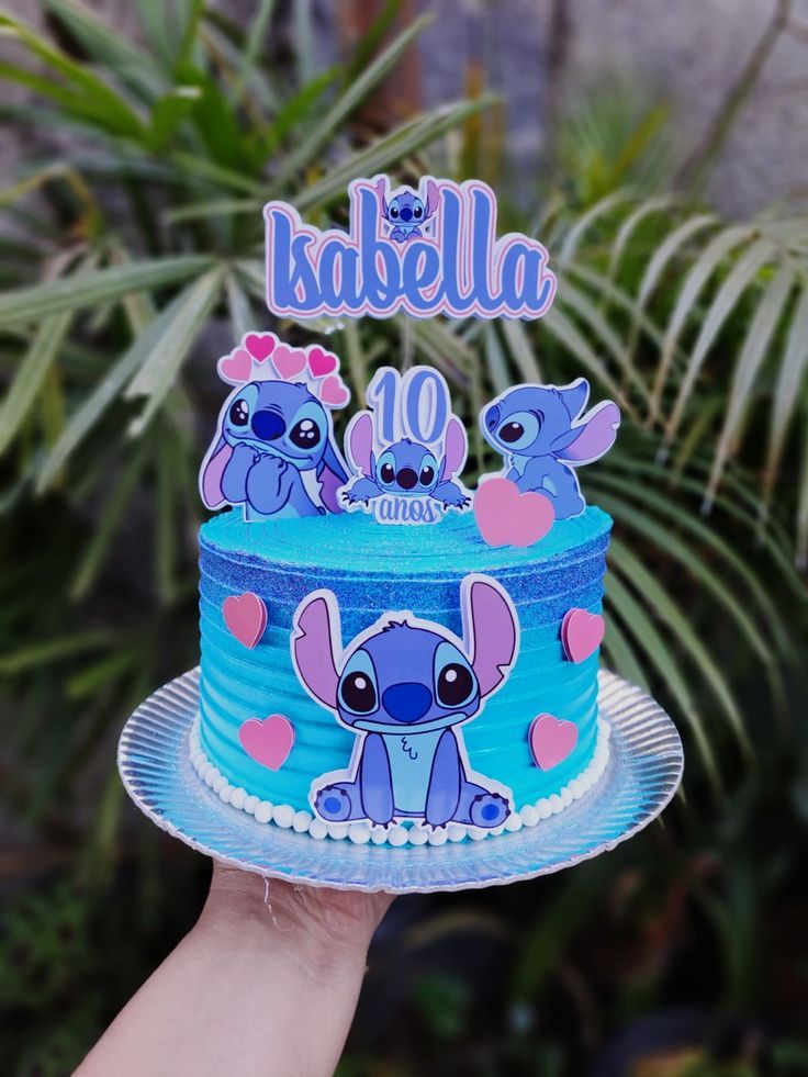 bolo do stitch azul