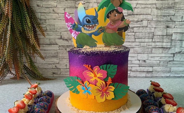 bolo stitch efeito praia