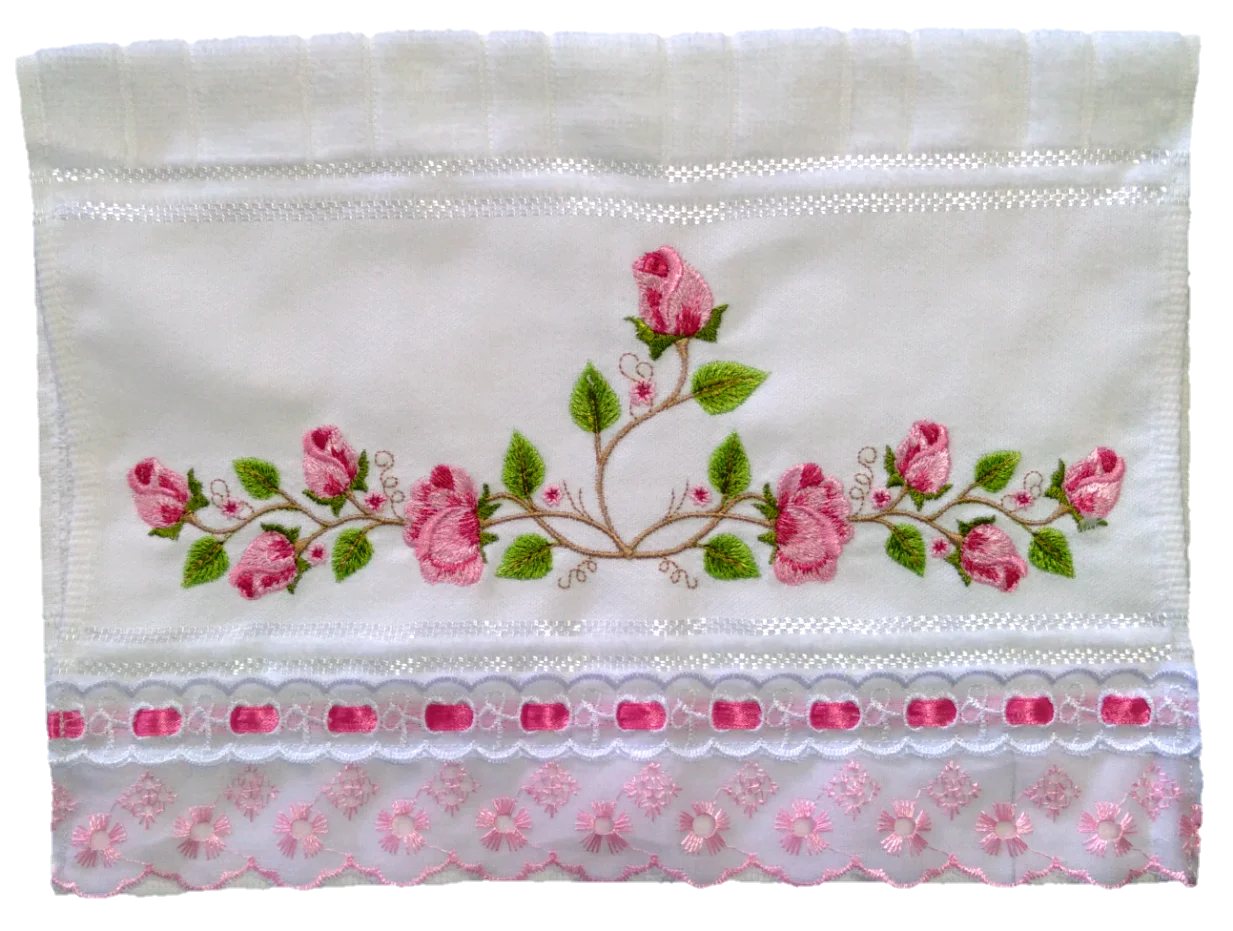 toalha de mão bordada