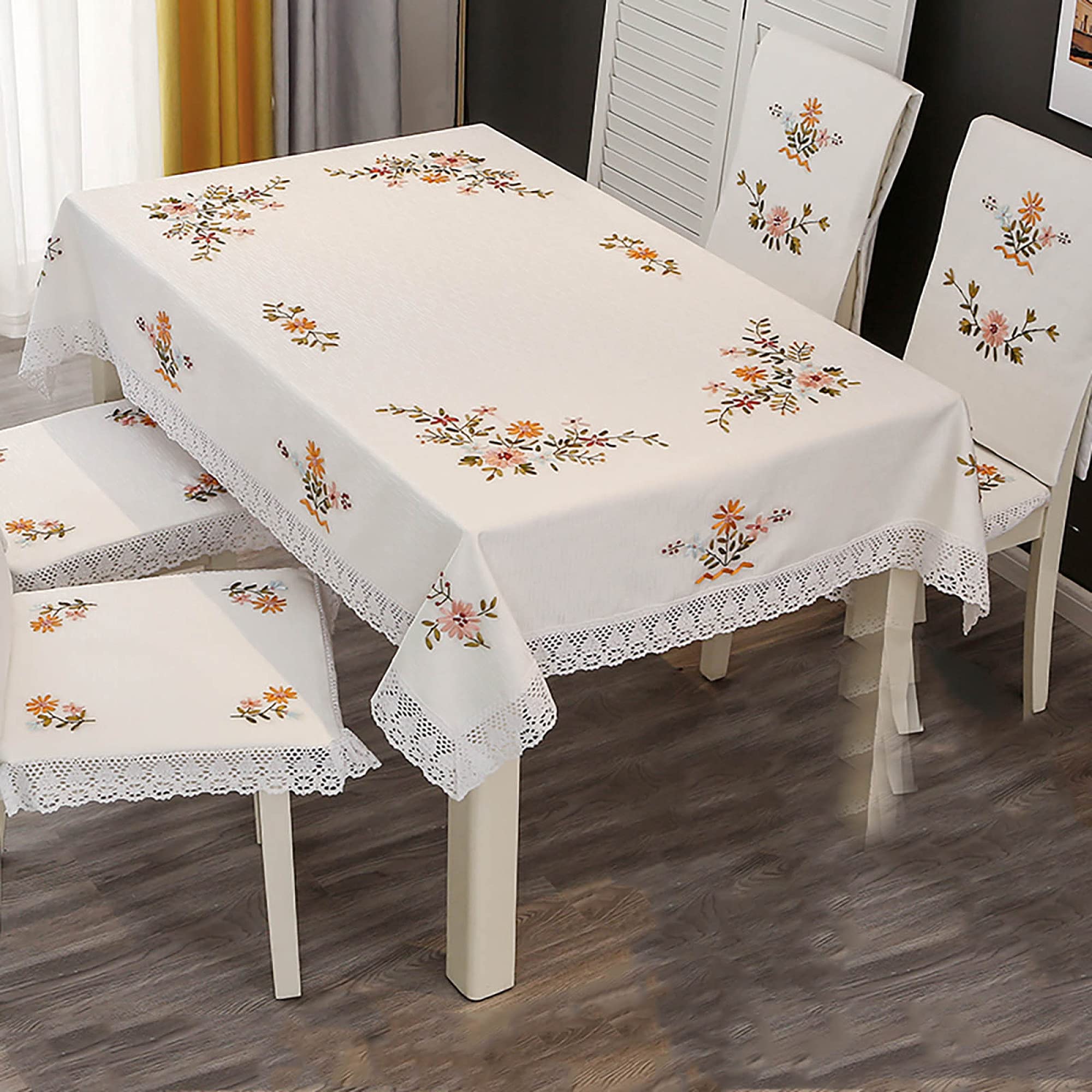 toalha de mesa bordado em fita