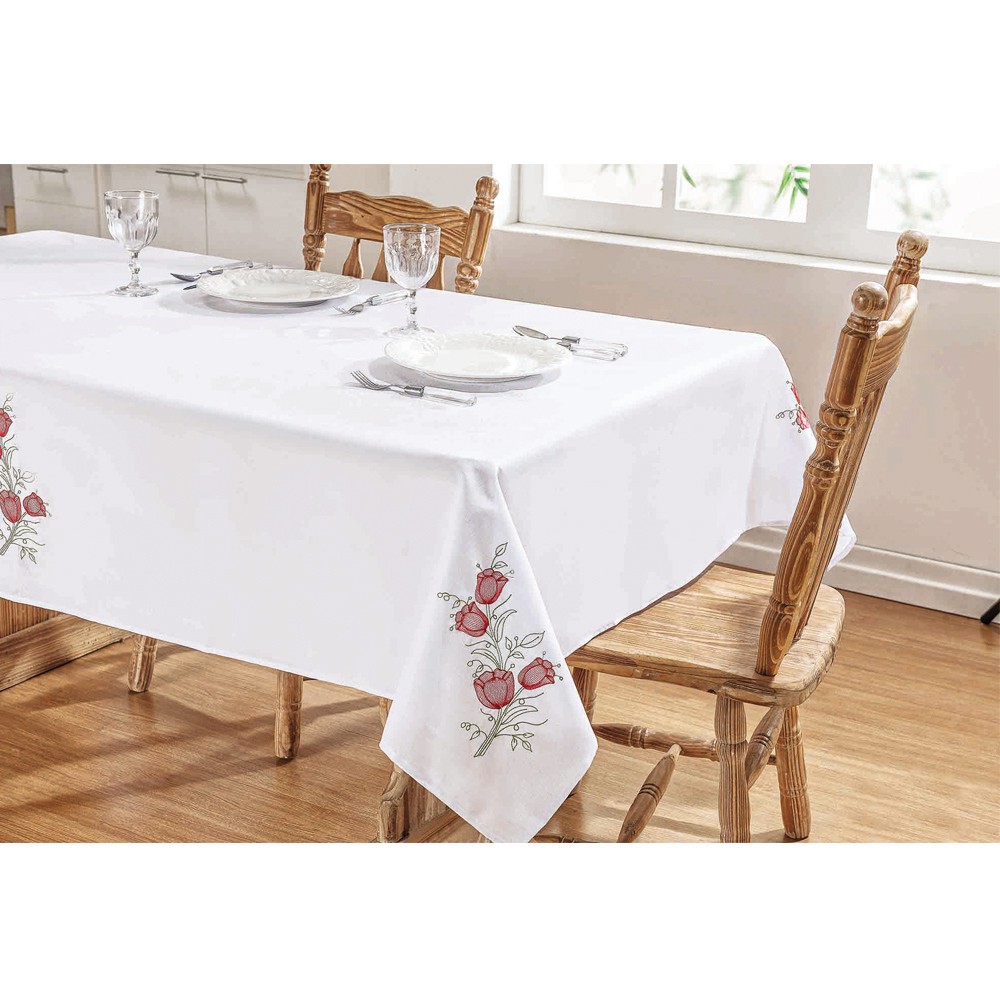 toalha de mesa bordado em fita