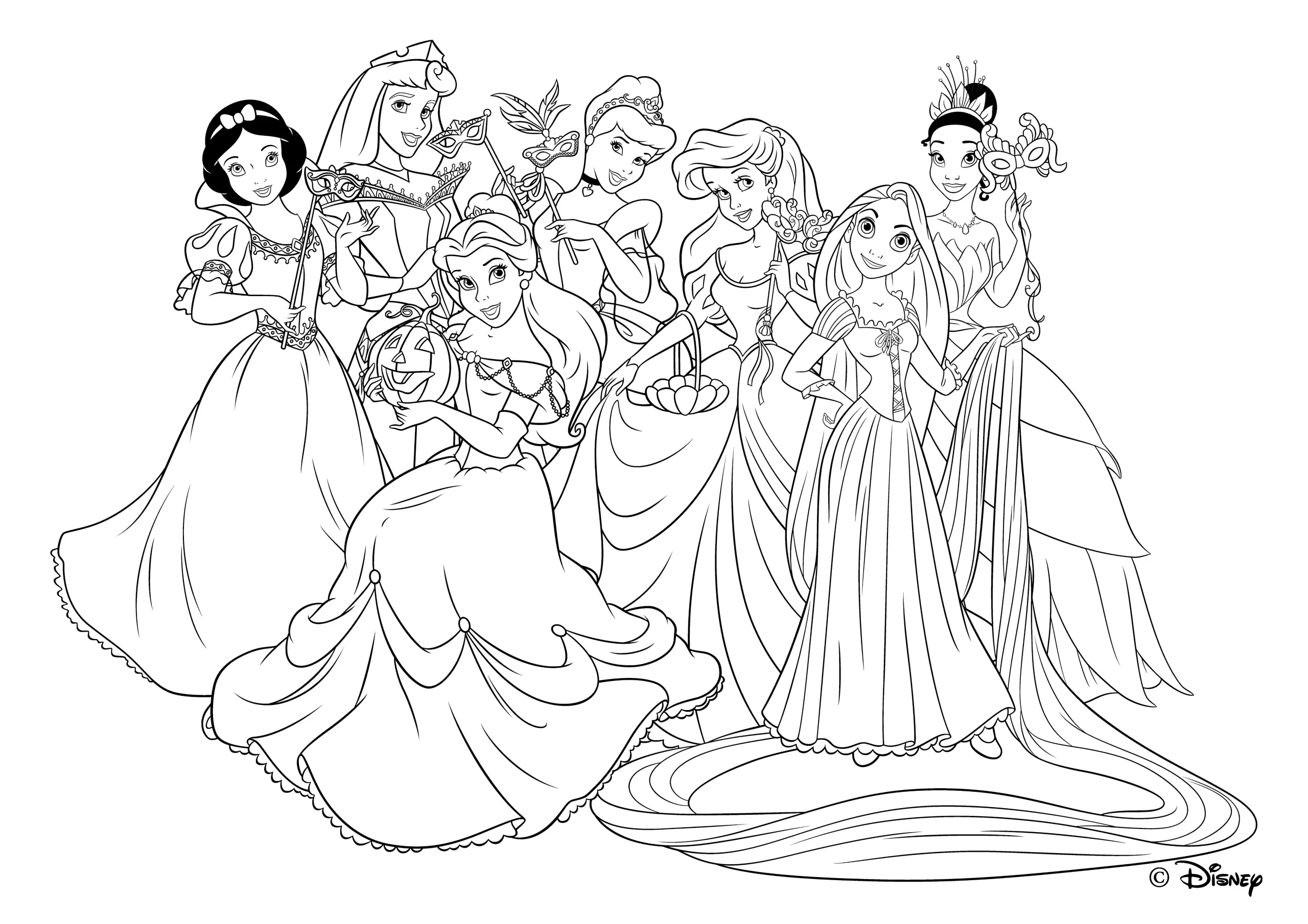 todas as princesas da disney para colorir