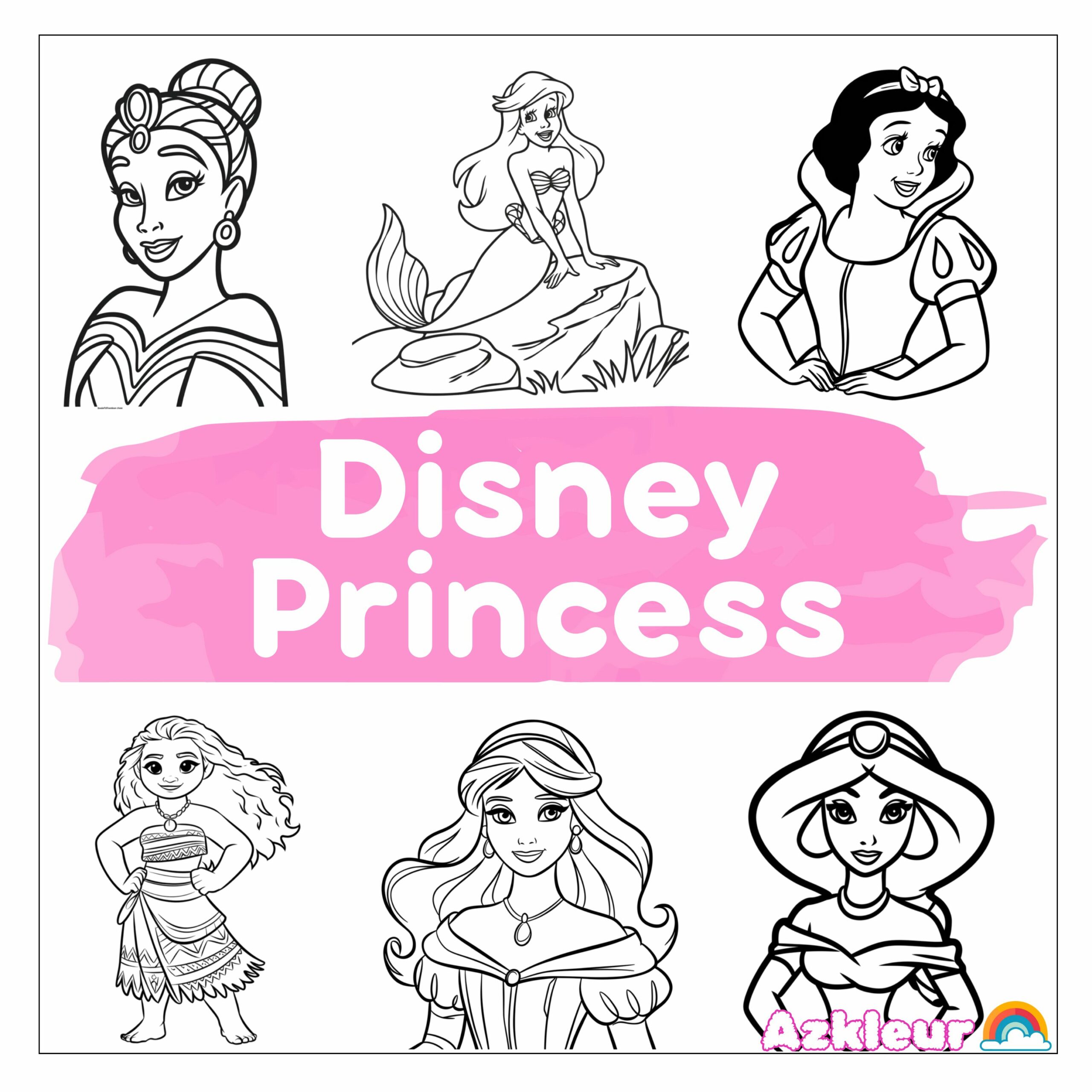 todas as princesas disney para colorir e imprimir