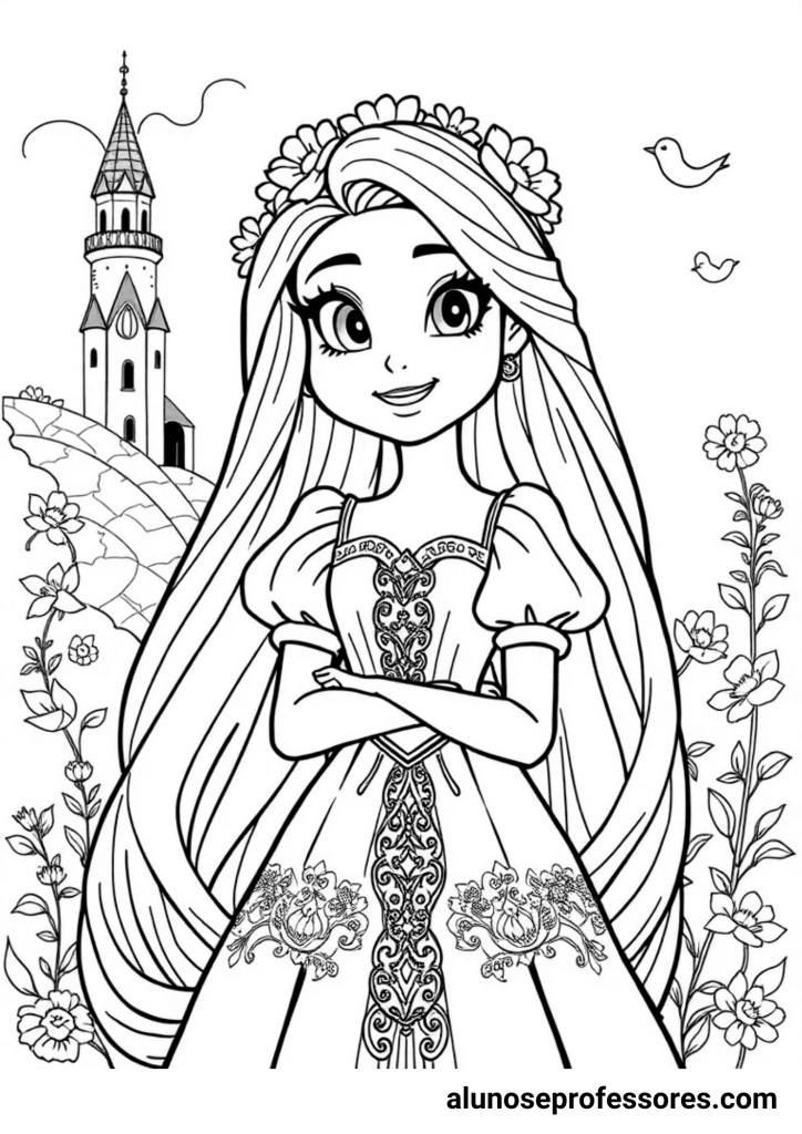 todas as princesas disney para colorir e imprimir