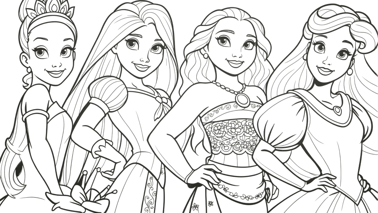 princesas disney para colorir vs personagens outros desenhos