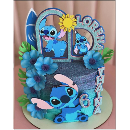 topo de bolo stitch personalizado