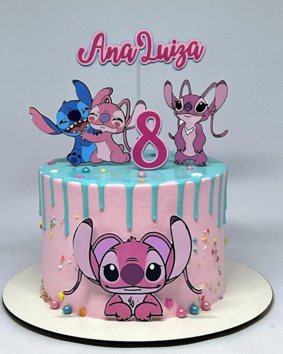 topo de bolo stitch com nome