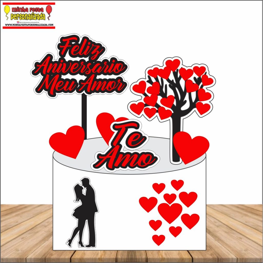 topo de bolo amor flores