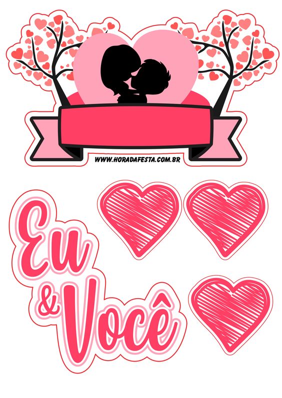 topo de bolo digital amor