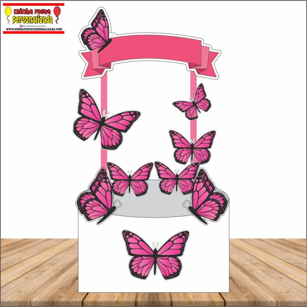 ideias de topo de bolo borboleta para festa infantil