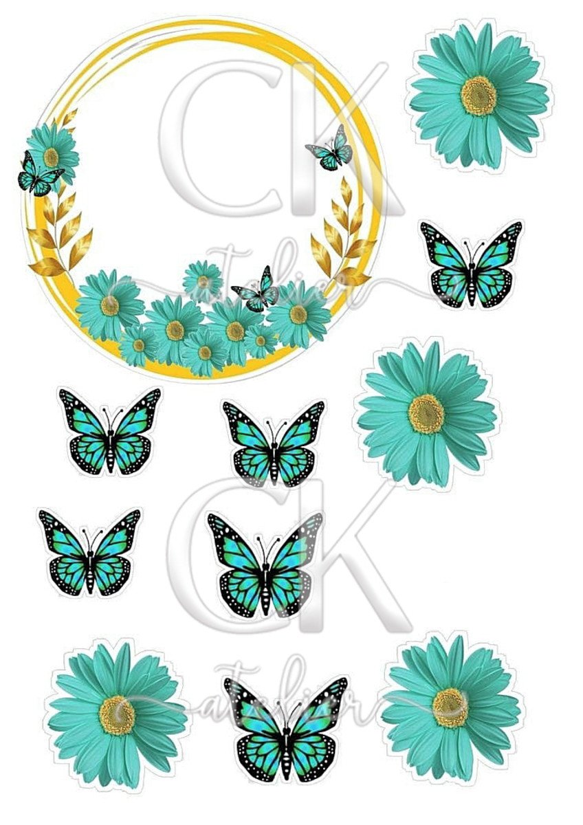 como imprimir topo de bolo borboleta em papel fotográfico