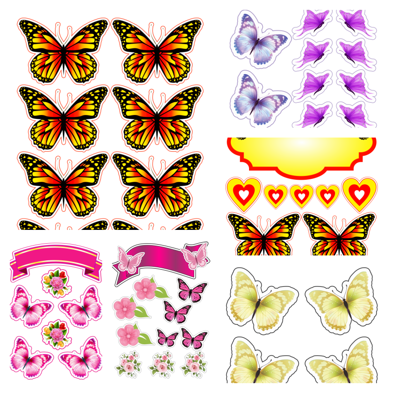 erros comuns ao imprimir topo de bolo borboleta