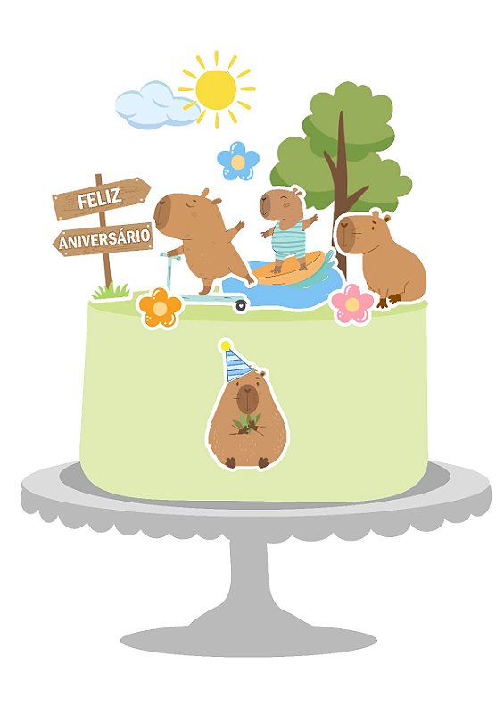 preço topo de bolo capivara personalizado