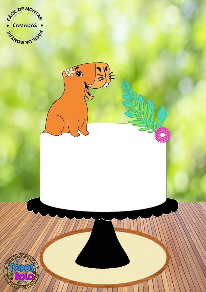 como fazer topo de bolo capivara passo a passo