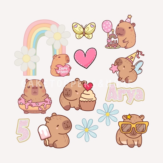 topo de bolo capivara para imprimir