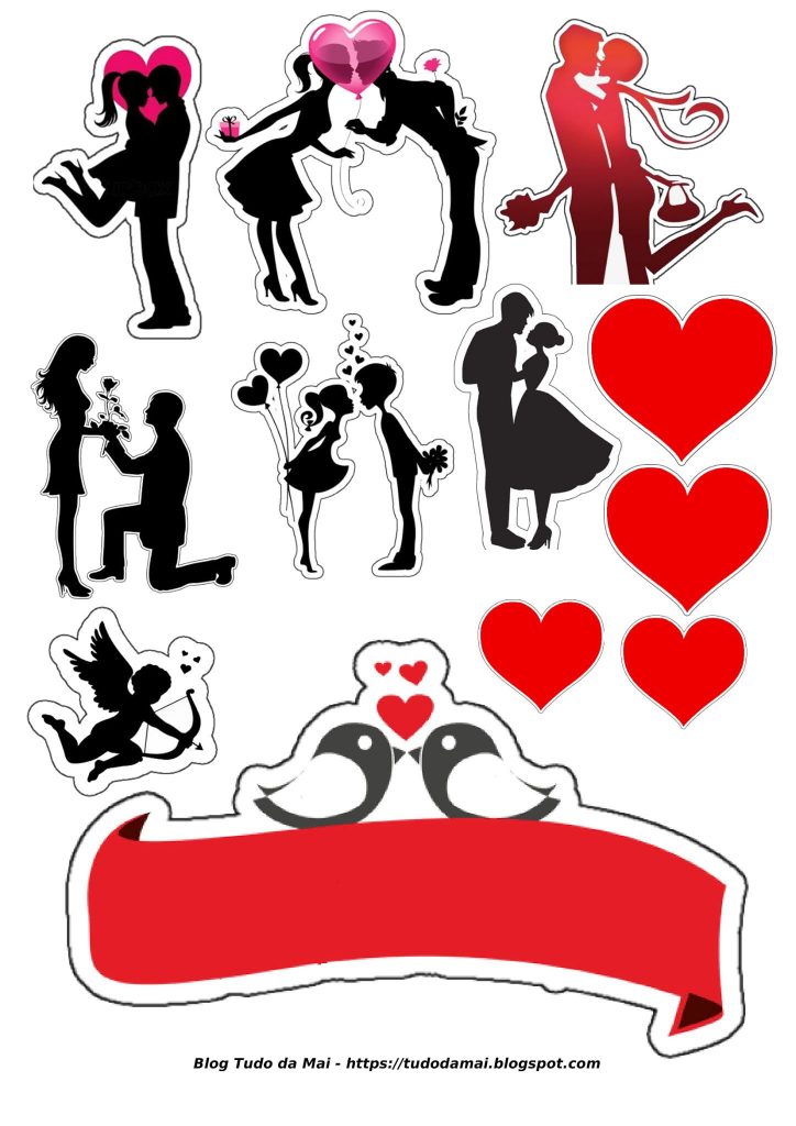 topo de bolo silhueta casal