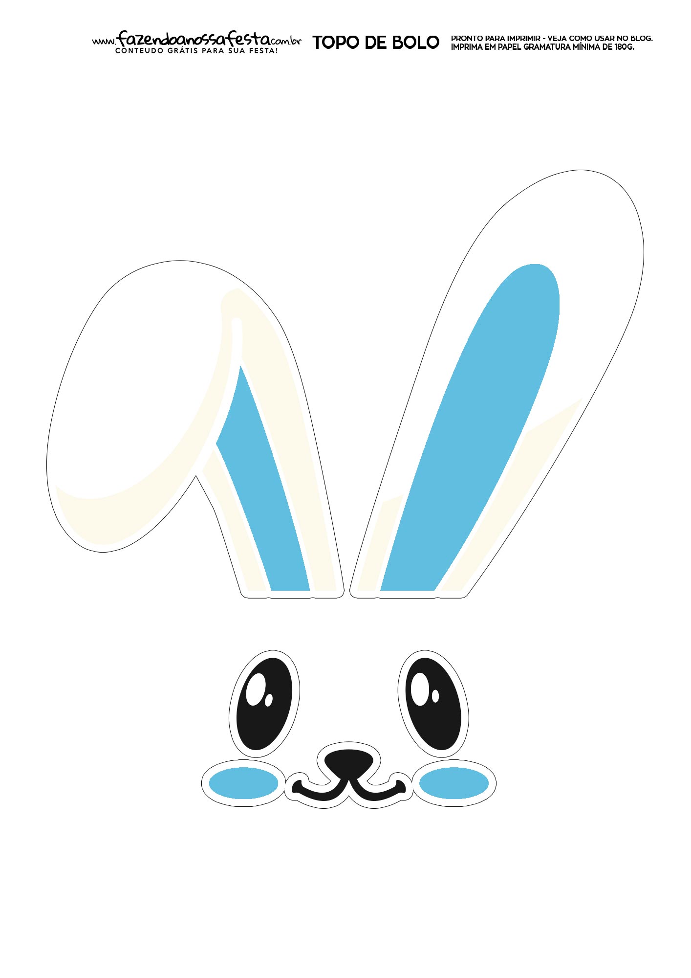 topo de bolo coelho com nome