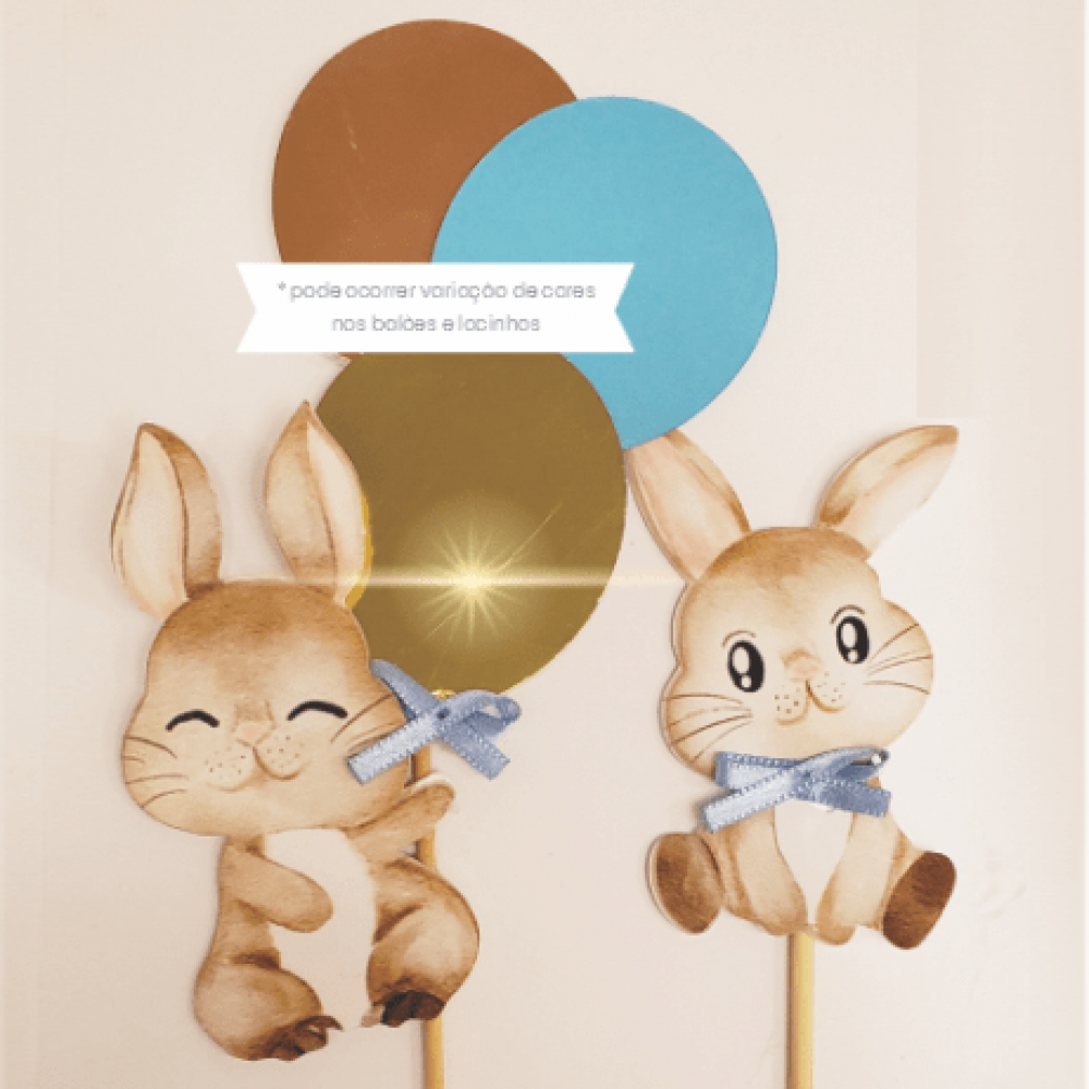 topo de bolo coelho 3d