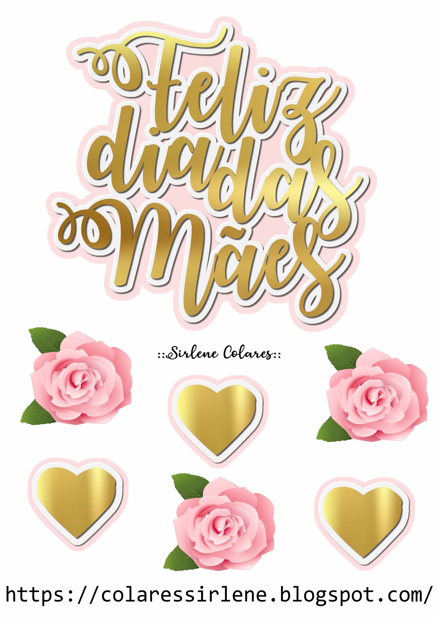 topo de bolo dia das mães png grátis