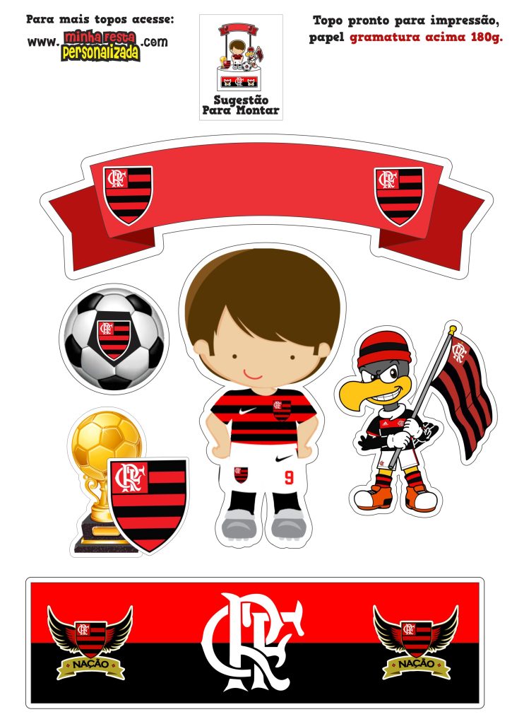 topo de bolo flamengo infantil