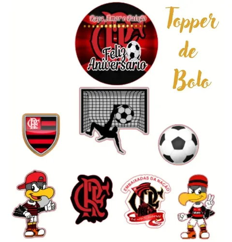 topo de bolo flamengo simples