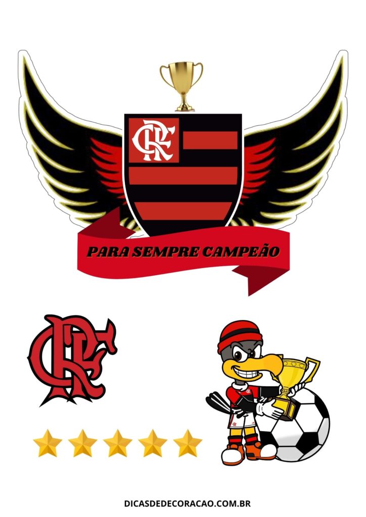topo de bolo flamengo 3d