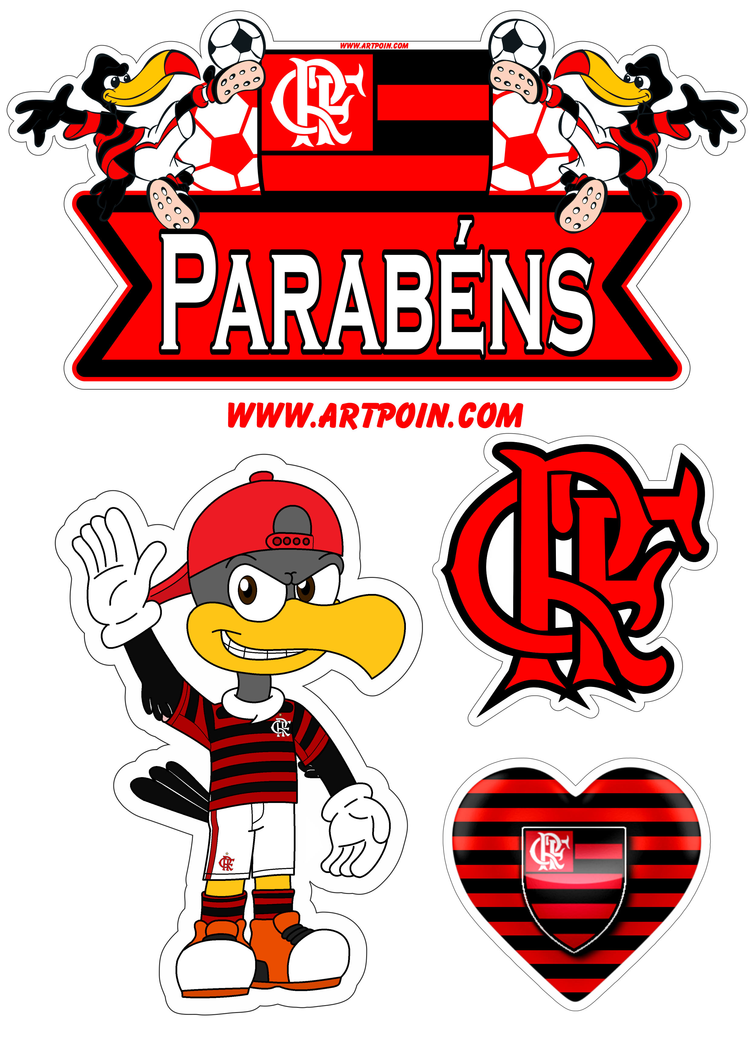 topo de bolo flamengo com escudo