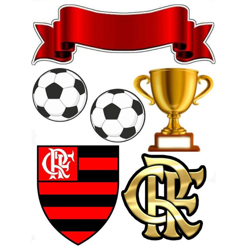 topo de bolo flamengo preto e dourado