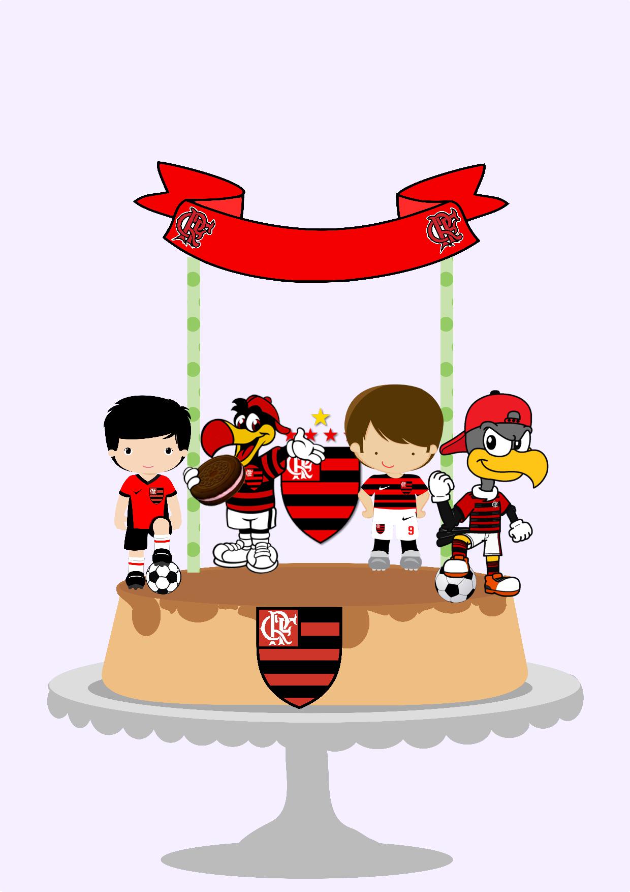 topo de bolo flamengo simples