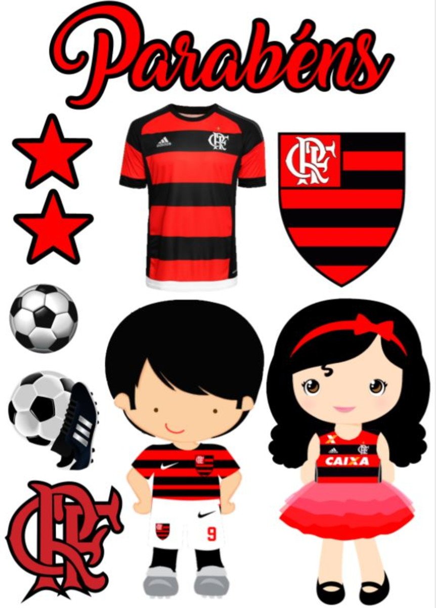 topo de bolo flamengo 3d