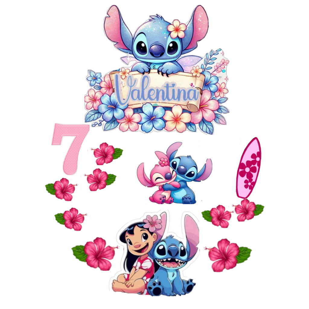 topo de bolo Lilo e Stitch digital