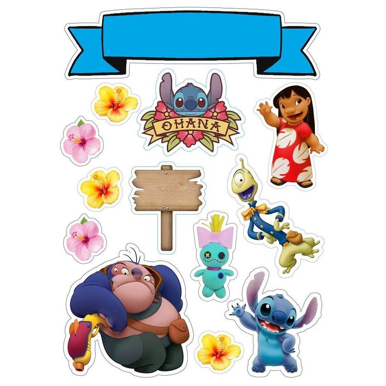topo de bolo Lilo e Stitch grátis para imprimir