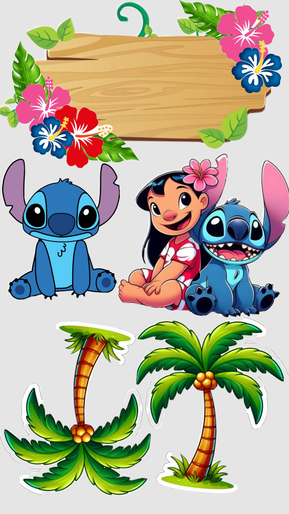 topo de bolo stitch e angel png