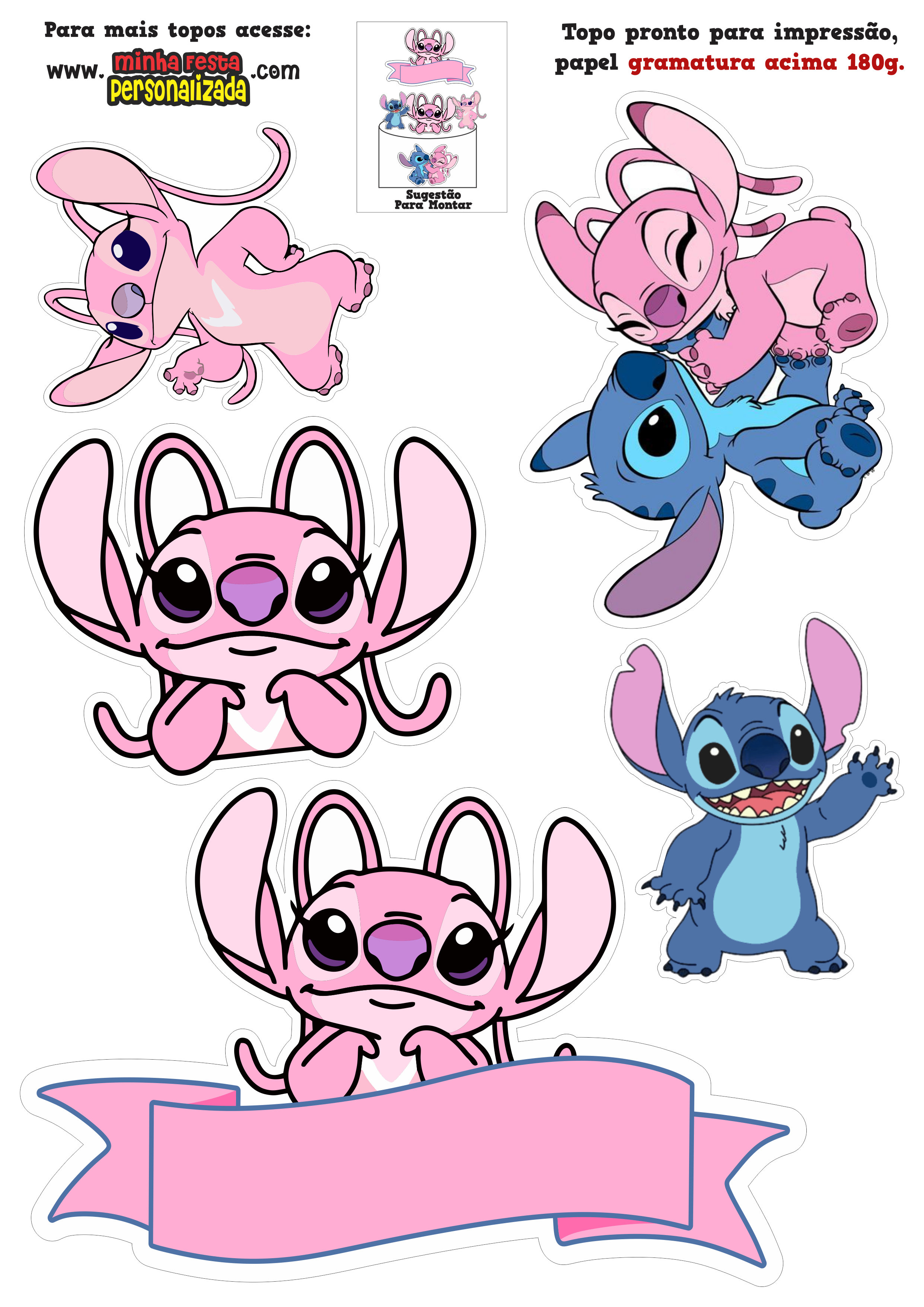erros comuns ao imprimir topo de bolo stitch