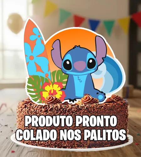 Topo de bolo Stitch tema festa