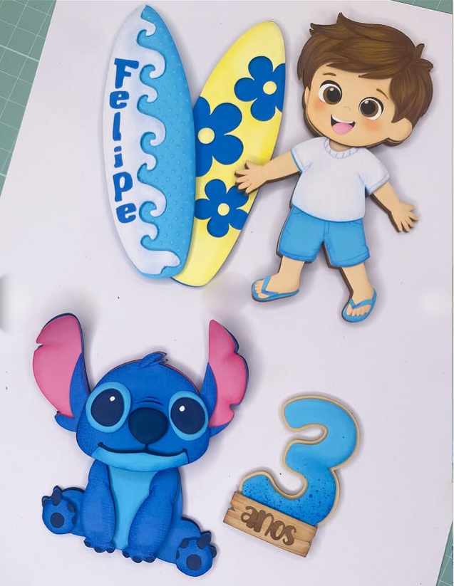 Molde topo de bolo Stitch