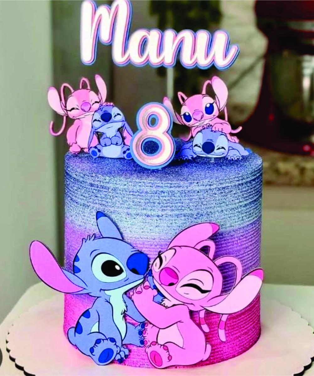 Topo de bolo Stitch 3D