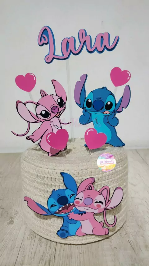 Topo de bolo Stitch em biscuit