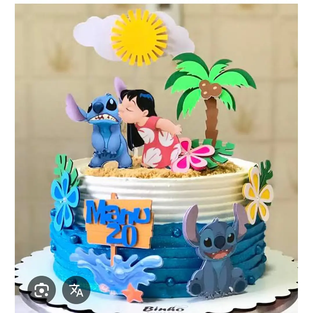 topo de bolo stitch com idade