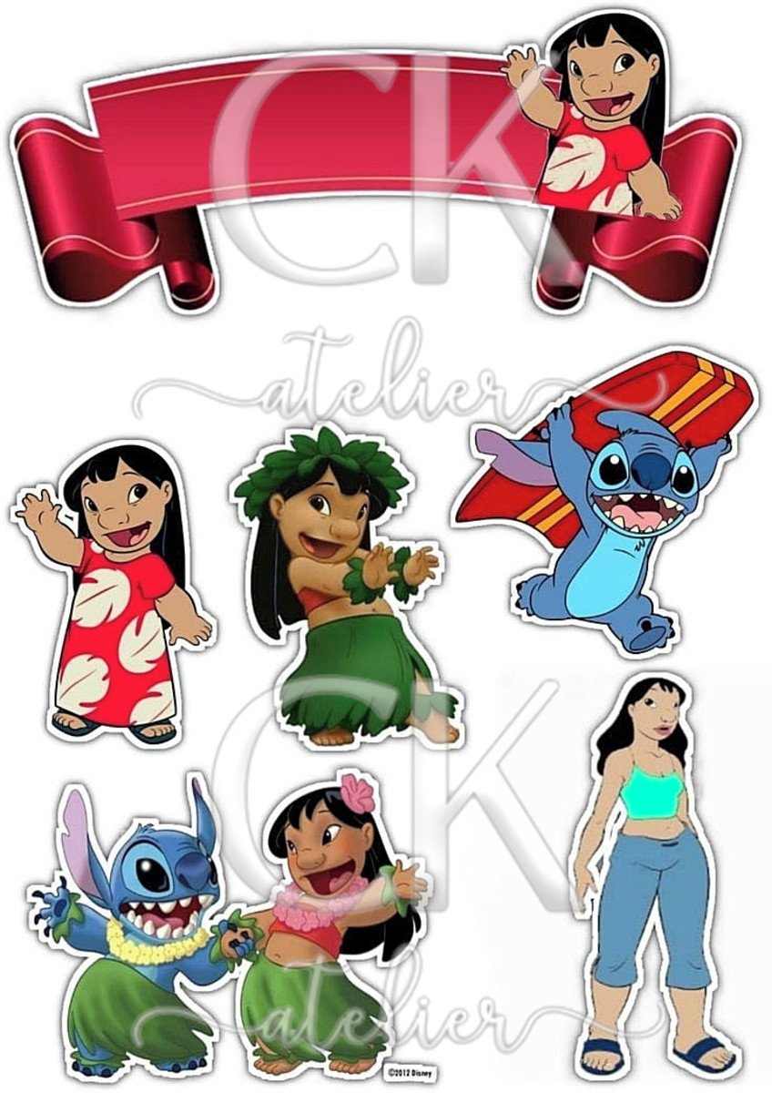 topo de bolo stitch 3d