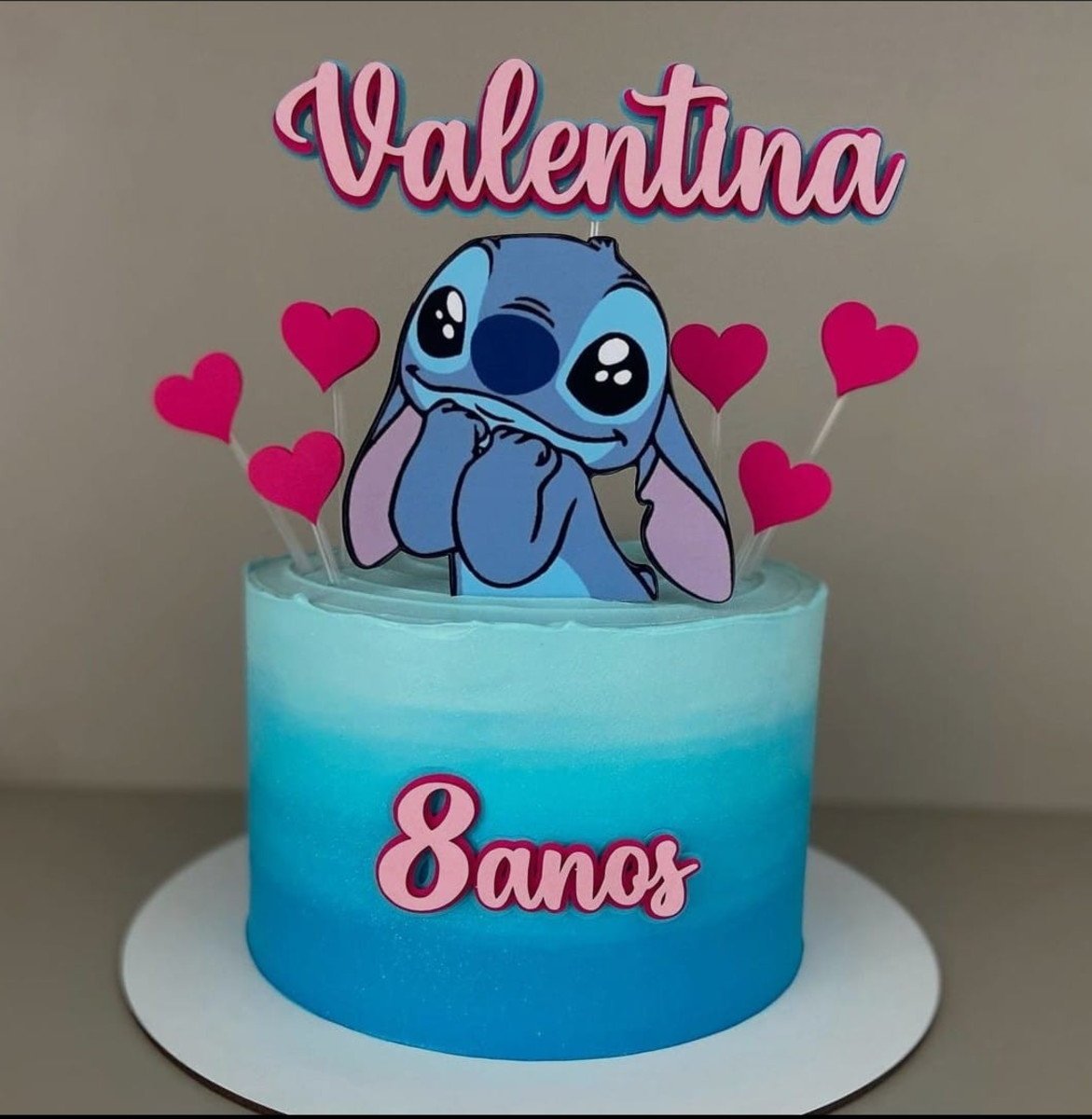 Topper de bolo Stitch e Angel