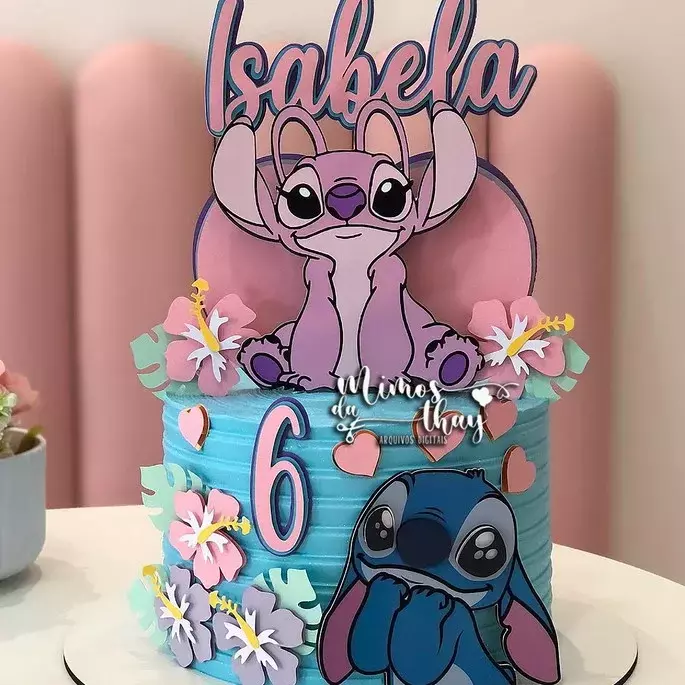 Topper de bolo Stitch para imprimir