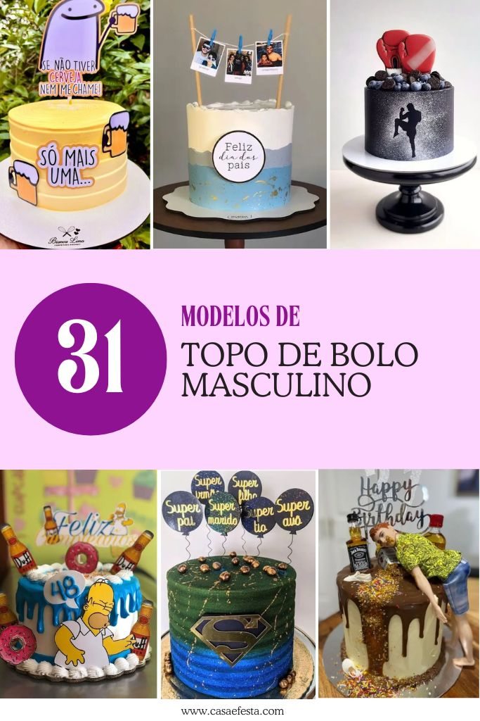 como fazer topo de bolo masculino